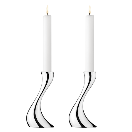 Georg Jensen Cobra Lysestake Liten 2-pak Rustfritt Stål 16 cm Georg Jensen Cobra Lysestake Liten 2-pak Rustfritt Stål 16 cm