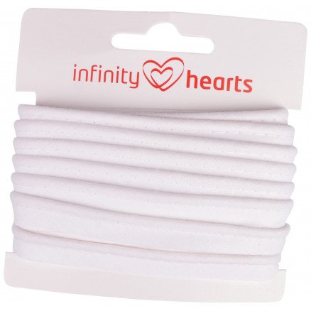 Infinity Hearts Bisebånd Bomull 11mm 01 Hvit 5m