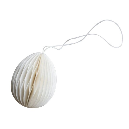 DBKD Ovoid påskepynt papir 7 cm White