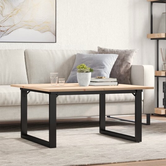 Salongbord O-ramme 90x90x45 cm heltre furu og støpejern 3282665