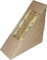 Sandwichæske 123 X 52 X 123 Mm Karton Med Rude Pla Brun,500 Stk/Krt