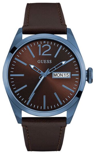 Guess Herreklokke W0658G8 Vertigo Brun/Lær Ø45 mm