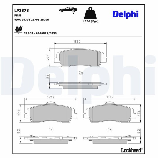 Bremseklosser DELPHI LP3878