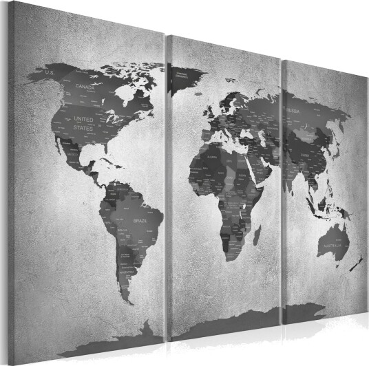 Bilde Map On Concrete 3 Parts 90x60 Artgeist sp. z o. o.
