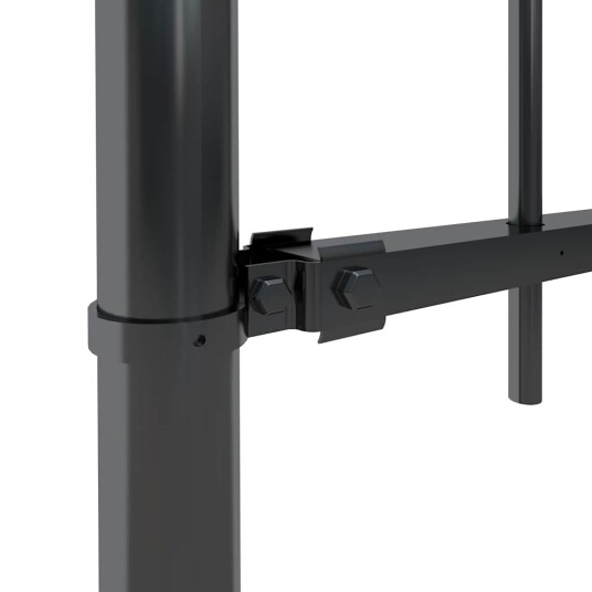 Hagegjerde med spydtopp stål 15,3x1,2 m svart
