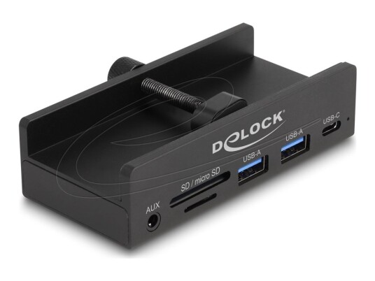 Delock - Hub - 2 Slot Card Reader, 5 Gbps, External, With Locking Screw - 1 X Usb-C + 2 X Usb - Stasjonær