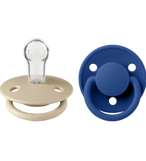 Bibs De Lux Smokker 2 pack Rund Vanilla/Kornblomst OneSize Smokk Beige Blå Hvit