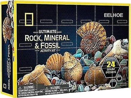 Adventskalender Blind Box Adventskalender med 24 Steiner Steinoppbevaring Gaveboks Utdannende Julegave til Barn A