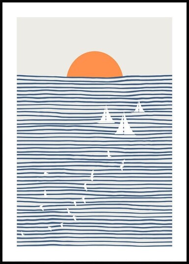 Three White Sails Poster Plakat / 30x40cm