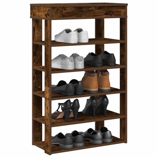 Skohylle røkt eik 60x30x98 cm konstruert tre 8721158649584 Skohylle røkt eik 60x30x98 cm konstruert tre 8721158649584