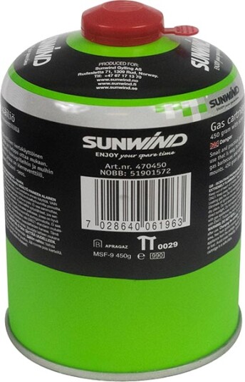 Gassboks Sunwind 450 Gram med Skrufeste Gassboks Sunwind 450 Gram med Skrufeste