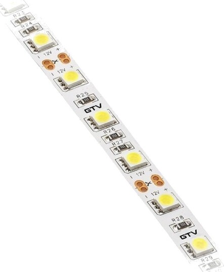 Gtv Led List Flash 2835 600 Led Nøytral Hvit 60W Uten Gel 10 Mm Rull 5 M 12V 2 Kabler