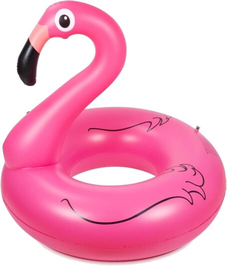 Oppblåsbar Badeleke Pool Party Gave med Sikkerhetsventiler og Drikkeholder Stor Oppblåsbar Flamingo Badeleke Sommer Pool Lilo Lounger for Voksne Barn