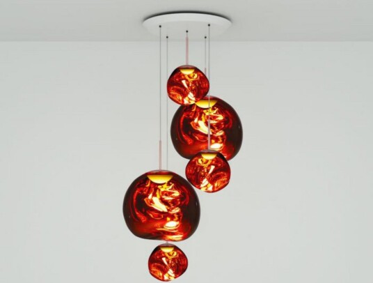 Melt Large Round hengelampe Ø 95 cm kobber   Tom Dixon   Stue   Design   Plast   Med flere lyskilder