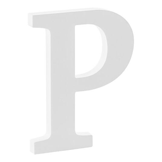 PartyDeco Trebokstaver Hvite - Bokstav P