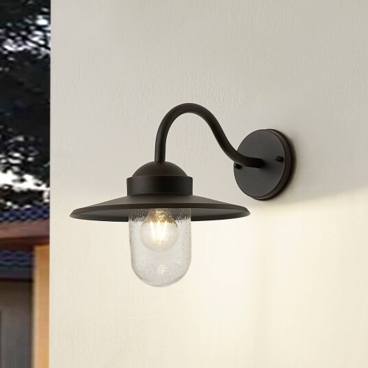 Lindby utendørs vegglampe Bilma, rust, aluminium, glass Lindby utendørs vegglampe Bilma, rust, aluminium, glass