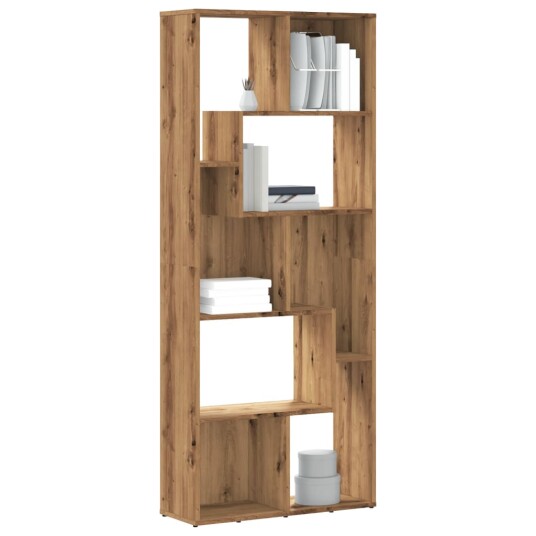 Bokhylle artisan eik 67x24x161 cm konstruert tre