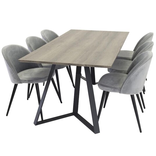 Venture Home Spisegruppe Venture Home Madde med 6 Valentina Stoler GR91000 168