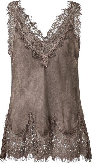 Costamani Singlet Mila Lace Top Brun