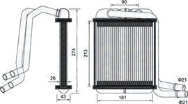 MAGNETI MARELLI 350218458000 Varmeapparat register