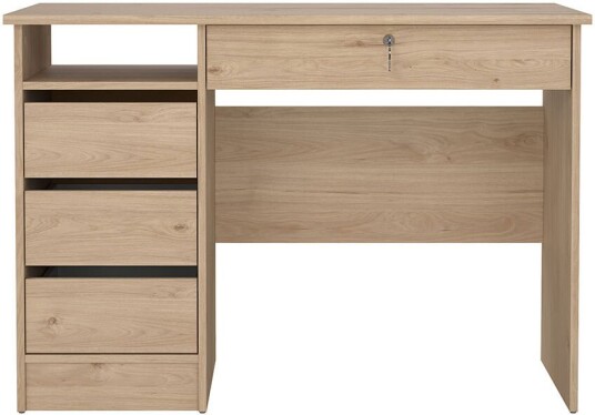 FunctionPlus skrivebord 1 hylle 4 skuffer eik dekor.