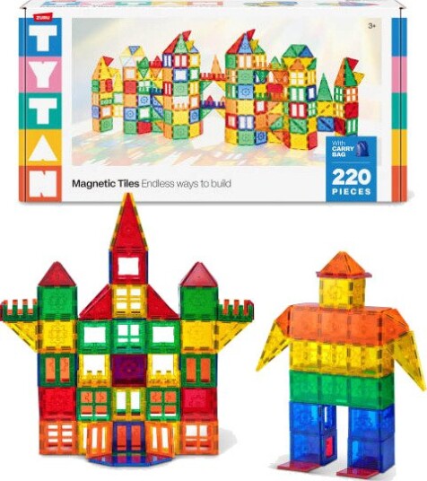 Magnetic Tiles TYTAN Magnetisk Byggesett – 220 Brikker