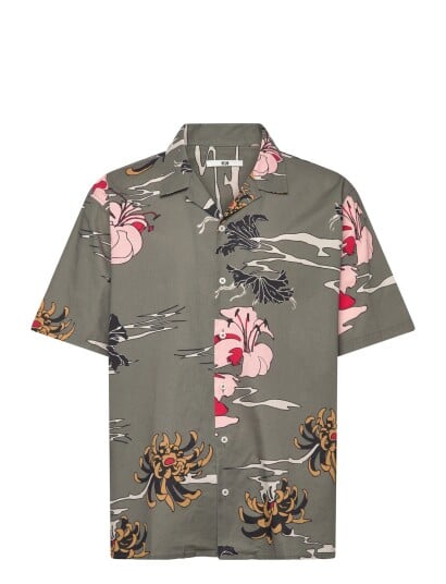 NEUW Sativa Print Ss Shirt Military   Khaki green   L