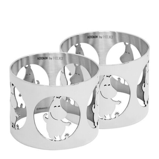 Hilke Hilke x Mummi serviettringer 5 cm 2 stk Mummitrollet nikkelbelagt messing Hilke Hilke x Mummi serviettringer 5 cm 2 stk Mummitrollet nikkelbelagt messing