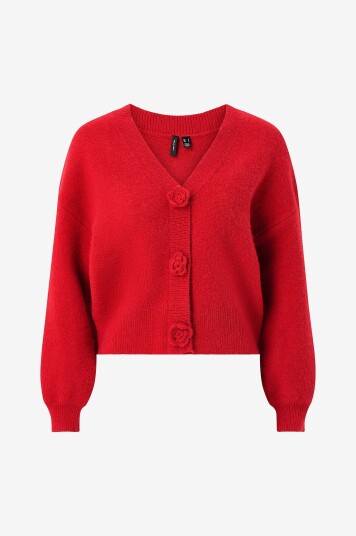 Vero Moda   Kardigan vmCarrie LS Rose Knit Cardigan Exp   Rød