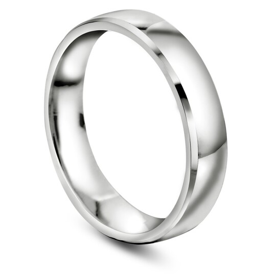 Giftering i 585 hvitt gull | 4 mm bredde