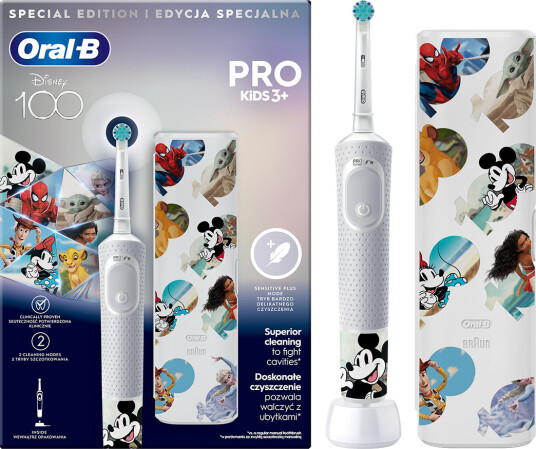 Oral-B PRO Elektrisk tannbørste for barn Disney 100 Year + Travel case Oral-B PRO Elektrisk tannbørste for barn Disney 100 Year + Travel case
