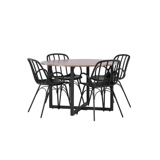Venture Home Spisegruppe Venture Home Durango Ø 120 cm med 4 Dyrön Stoler GR23156