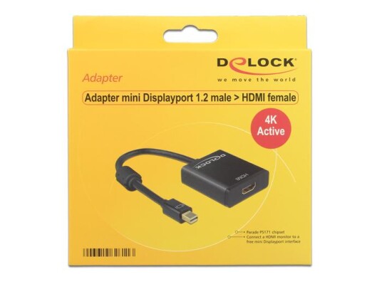 DELOCK Adapter mini Displayport 1.2 male > HDMI female 4K Active black