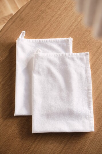 Jotex Kjøkkenhåndkle Linmiks 2pakke hvit LINUS 216267201136