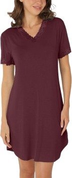 Lady Avenue Bamboo Nightdress SS Bordeaux Bambus Large Dame