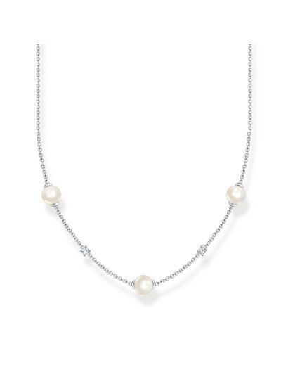 THOMAS SABO Necklace With Pearls And White Stones |Silver |One Size