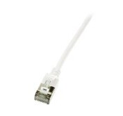 LogiLink Ultraflex SlimLine - Koblingskabel - RJ-45 (hann) til RJ-45 (hann) - 1 m - 3.8 mm - shielded PIMF - CAT 6a - med støvel, halogenfri, formstøpt - hvit, RAL 9010