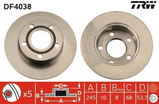Bremseskive TRW DF4038