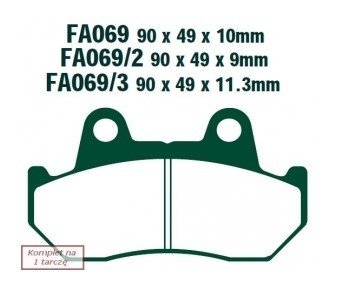 Bremseklosser EBC Brakes FA069HH Bremseklosser EBC Brakes FA069HH
