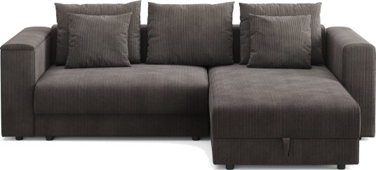 Bergen Ekstra dyp fremoveruttrekkbar 3 seters sovesofa med divan og overmadrass i polyeterskum og vaskbart trekk Brun manchester