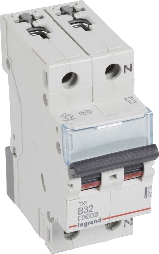 Legrand 5 stk TX³ MCB automatsikring B32 1P+null 2M 6/6kA