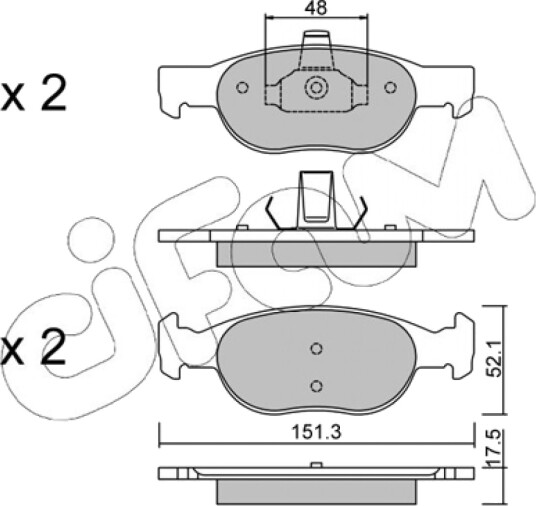 Bremseklosser sett CIFAM 822-079-2