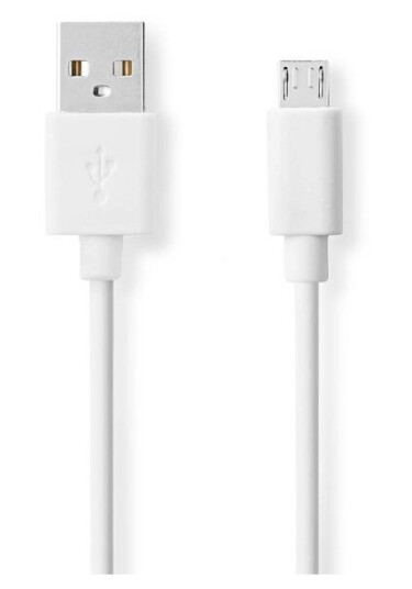 Nedis USB-kabel | USB 2.0 | USB-A Han | USB Micro-B Han | 480 Mbps | Nikkel belagt | 2.00 m | Rund | PVC | Hvit | Boks