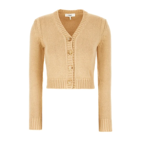 Chloé Dame Strikkevarer Beige L,