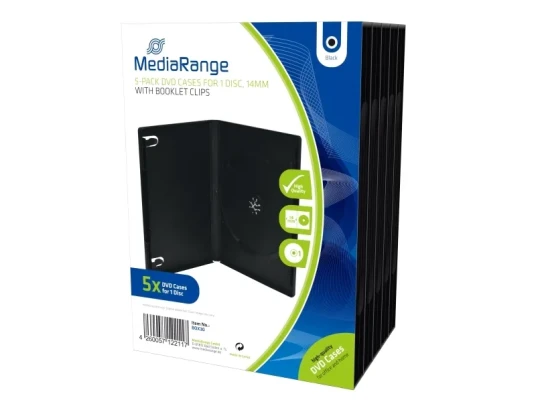 Mediarange Retail Pack Dvd Case Single   Dvd Videoboks   Kapasitet: 1 Cd/Dvd   Svart En Pakke 5