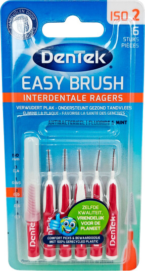 DENTEK Easy Brush Eco 6 stk. Munnskyller 0.50 mm. ISO 2 DENTEK Easy Brush Eco 6 stk. Munnskyller 0.50 mm. ISO 2