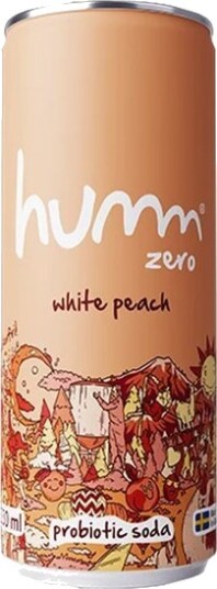 Humm zero white peach probiotic soda 330 ml Humm zero white peach probiotic soda 330 ml