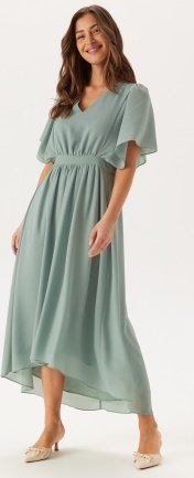 VILA Mirage 2/4 V-Neck Ankle Dress Green Milieu 36