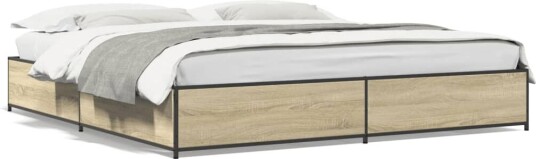 Sengeramme sonoma eik 160x200 cm konstruert tre og metall 8721102610233