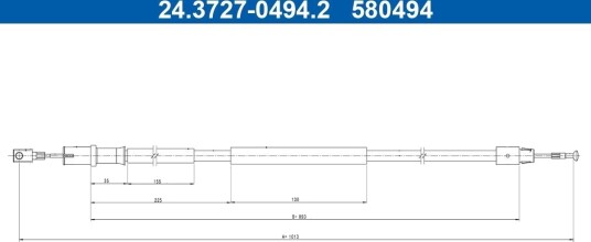 Ate Tautrekk parkeringsbrems ATE 24.3727 0494.2